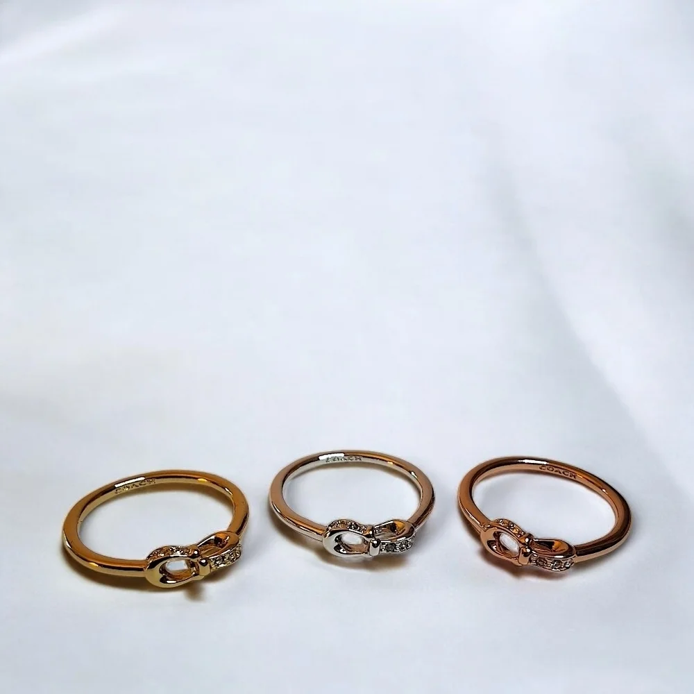 Coach Signature Turnlock Ring Trio – Size 7